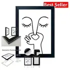 Waterproof Funny Guest Toilet Art - Modern Black Framed Canvas Print