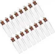 Luxshiny 50Pcs Clear Mini Glass Wish Bottles with Cork Stoppers for DIY Messages Weddings Party Favors and Crafts for Decoration and