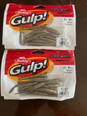 2 - Berkley Gulp!, Minnow, Pyrite Shiner, (Gold) 3", 12 ct.