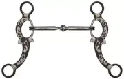 Showman 5" Brown Snaffle Bit w/ Engraved Silver Overlays