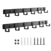 Wall mountde Coat Rack（2-Pack） 6 Hanging Hooks Entryway Bedroom Bathroom Kitchen