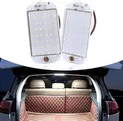 Pack-2 Car LED Reading Light, 5.9" x 2.9" x 0.3" 0.5A 10W Interior Roof Lighting Bulb, Waterproof PC Light with Independent Switch, Vehicle Dome Light Replacement, Universal for Cars (White)