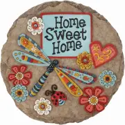 - Garden Décor - Home Sweet Dragonfly Stepping Stone - Decorative Stone for Gard