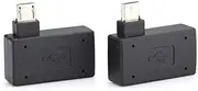 USB Adapter, 2Pcs USB 2.0 Female to Male Micro OTG Adapter Power Supply Port 90 Degree Left 90 Right Angled