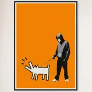 Galrie Banksy Choose Your Weapon Dark Orange Poster Print 2010 - Edgy Art Collection, Black Frame, 50 x 70cm (20 x 28inch)