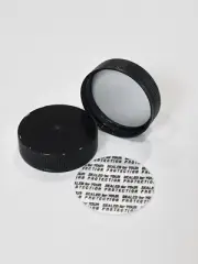 LOT 200-BLACK ribbed 38MM plastic cap tamper proof seal liner bottle closure NEW
