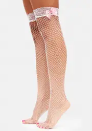 Pure Walk My Way Fishnet Crew Socks