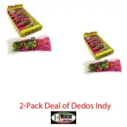 2x Dedos Indy Spicy & Sour 24-pc deal Net Wt 8.4oz each box MEXICAN CANDY