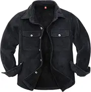 [ThCreasa] Boys Warm Sherpa Lined Buffalo Plaid Fleece Button Down Shirt Jacket