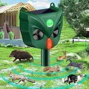 Ultrasonic Animal Repeller Solar Animal Repellent 5 Modes Outdoor Repellent Devices with LED Flashing Light for Squirrel, Rabbit, Bird,Raccoon, Fox, Deer, Skunk, etc