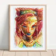 Urbosa Ballpoint Pen Print, Legend of Zelda Breath of the Wild Art