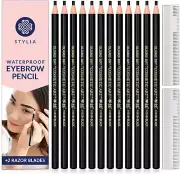 Stylia Eyebrow Pencil Black, Waterproof Eye Brow Pencils for Women Black, Mic...