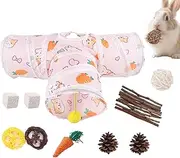 Hamster Cage Tubes,Hamster Cage Accessories - Toys Enrichment Exercise Habitat with Interactive Balls for Small Pets Play Foraging Chewing Hiding Nesting