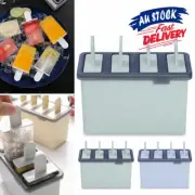 4 cells Mould Frozen Molds Icy Pole Jelly Block Maker Ice Cream Pop Popsicle D2
