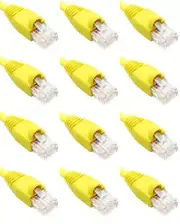 Pack of 12 Yellow 1FT Cat6 Ethernet Network Cable LAN Cord RJ45 Gigabit