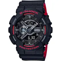 在飛比找PChome24h購物優惠-CASIO 卡西歐 G-SHOCK 人氣經典紅黑雙顯手錶 G