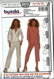 Burda 8619 Sewing Pattern - New Uncut - Jacket, Pants in Sizes 8-18