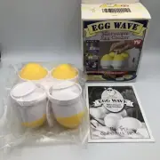 Egg Wave Microwave Egg Cooker W/Caddy,Recipe Book & Egg Separator New