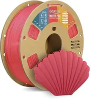 OVERTURE Matte PLA Filament Upgraded 1.75 mm, 1 kg (2.2 lbs) Spool, Dimensional Accuracy +/- 0.03 mm Filament for 3D Printers (Red)