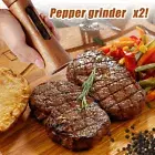 2Pcs Wood Salt and Pepper Grinder Set Manual Salt and Pepper Mills with Tohfq