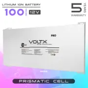 VoltX 12V 100Ah Lithium Iron Phosphate Battery LiFePO4 Rechargeable RV Slimeline