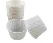 50Pcs Baking Cups Curly Edge Multi Use Waterproof Non-stick Cake Muffin Paper Cups Holiday Supplies White