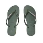 【HAVAIANAS 哈瓦仕】HAVAIANAS SLIM LOGO POP UP 女鞋 綠色 跳色 細帶 夾腳拖 拖鞋 4119787-0869W