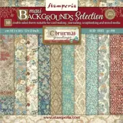Stamperia - CHRISTMAS GREETINGS BACKGROUNDS - 12" X 12" Double Sided Paper Pad