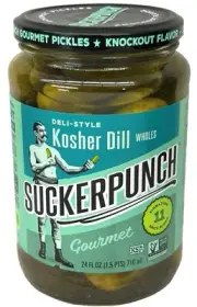 Suckerpunch Gourmet Deli Style Kosher Dill Wholes Pickles 24 oz
