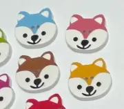 8 Wooden Fox Dog Buttons Wood Dogs Puppy 20mm Button D21-39 Aussie Seller