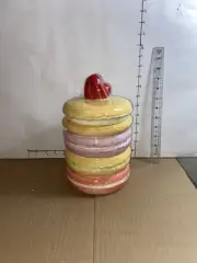 Macaroon Canister Jar With Lid And Heart NEW