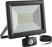50W Security Lights with Motion Sensor, Super Bright 5000 LM PIR Flood Light, IP65 Waterproof LED Sensor Floodlight Outdoor, 6500K Cool White for Garage Yard Garden Pathway, with 1.5M Wire
