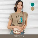 【MEDUSA 曼度莎】現貨-線條畫造型落肩T恤 - 2色（M-XL）｜女休閒上衣 短袖上衣(305-58501)