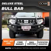 OCAM Deluxe Steel Bull Bar For Mitsubishi Triton MQ 05/2015-10/2018, Winch Compa