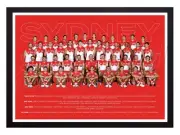 Framed 2024 Sydney Swans AFL Poster - 62cm x 44.5cm x 3cm