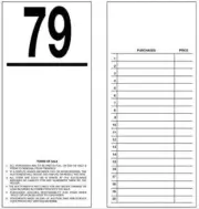 Auction Bidder Cards Numbered 1 to 100 - 8 1/2" x 3 1/3" Fits in Shirt Pocket