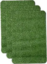 Abaodam 3Pcs Artificial Grass Door Mat Lifelike Turf Rug for Entryway Balcony and Garden Easy Maintenance Fake Grass Pad for Dog Training and Play Areas