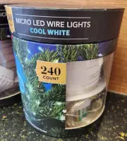 Members Mark Micro LED Wired 240 Cool White Lights 8 Functions w/Battery