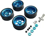 EHJRE Upgrade Wheel Set with M3 Nut and Hex Hub for RC Vehicles 144001 1:12, Blue