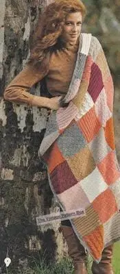 PATCHWORK RUG - 8ply or D.K. - COPY Afghan knitting pattern
