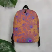 Orange Fractal Minimalist Backpack