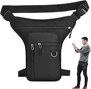 Motorcycle Leg Bag, Drop Leg Bag, Hiking Multi-Pocket Waist Fanny Pack, Thigh Pouch Outdoor Riding Motorcycle Hiking Waist Fanny Pack Travel Bags, Black
