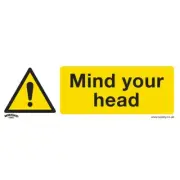 Sealey Warning Safety Sign - Mind Your Head - Self-Adhesive Vinyl SS39V1