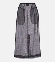 [Simone Rocha] Simone Rocha Sheer tulle pencil skirt AU 8 black