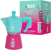 Bialetti - Moka Express: Squid Game© Collection: Iconic Stovetop Espresso Maker, Makes Real Italian Coffee, Moka Pot 6 Cup (270ml), Aluminium, Pink and Teal