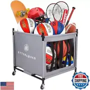 Sttoraboks Sports Ball Storage Cart with Wheels, Lockable Ball Organizer Bask