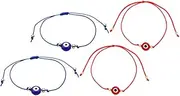 [jojofuny] 4pcs Evil Eye Braided Bracelet Turkish Hanging Pendant for Home Protection Blessing Decor Evil Eye Wrist Chain for Luck and Negative Energy Shielding