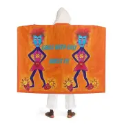Super Heroine Burst! - Hooded Sherpa Fleece Blanket