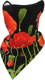 DEXNEL Spring Red Flowers Face Mask Summer Cover Protection Balaclava Men Women for Beach Activities