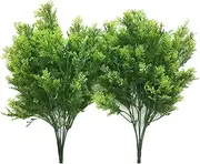 (Fern Grass-2 Pcs) - CATTREE Artificial Shrubs Bushes, Plastic Fern Leaves Simulation Faux Grass Realistic Fake Plants Wedding Indoor Outdoor Home Garden Verandah Kitchen Table Centrepieces Arrangements Decoration 2 pcs